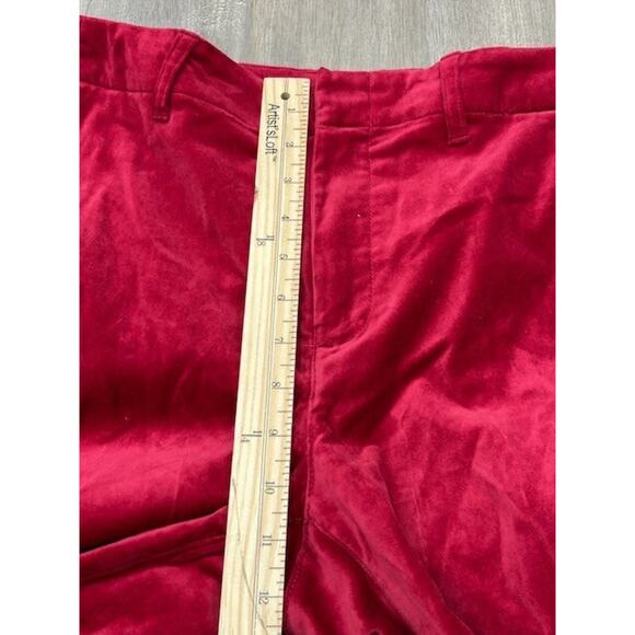 NWT GAP Womens Downtown Velvet Pants Straight Leg Flat Front Career Red Size 8 - Picture 10 of 11
